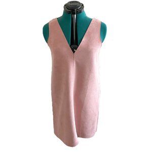Zara Pink Faux Suede Shift Dress